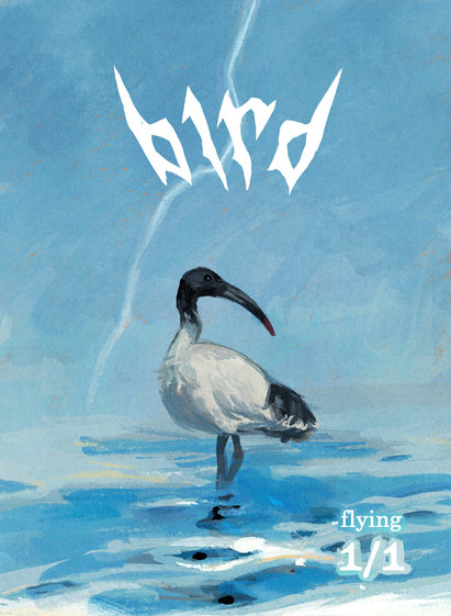 Melbourne Pauper flying Bird token by JG — an ibis standing in shallow water